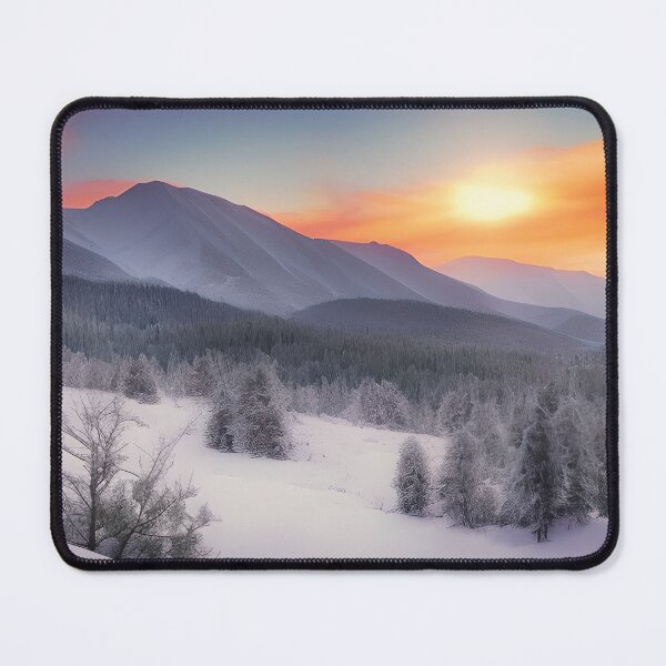 Item preview, Landscape of a Pristine Winter Scene With Sunrise designed and sold by Alt-Art-Digital.