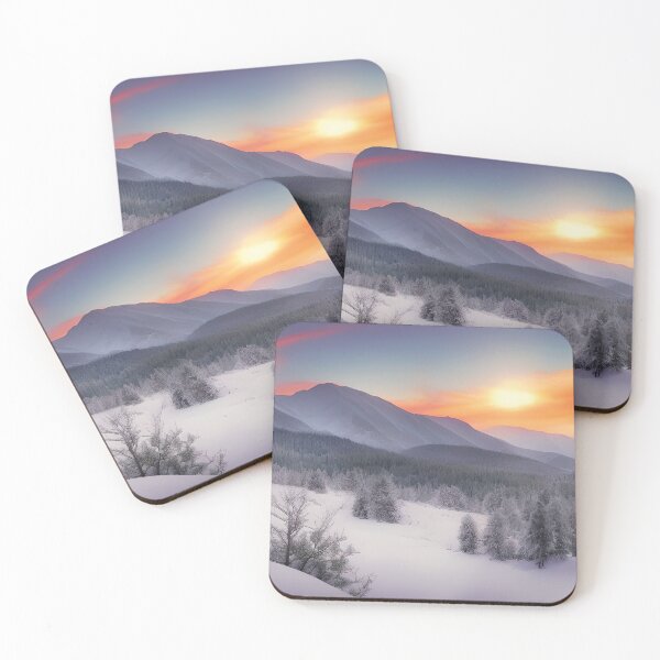 Item preview, Landscape of a Pristine Winter Scene With Sunrise designed and sold by Alt-Art-Digital.