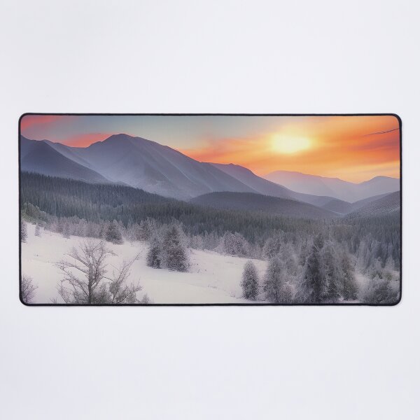 Item preview, Landscape of a Pristine Winter Scene With Sunrise designed and sold by Alt-Art-Digital.