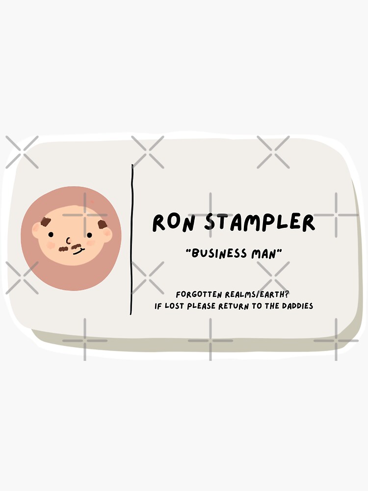 "Ron Stampler Business Card" Sticker For Sale By Spaghetti-hoes | Redbubble