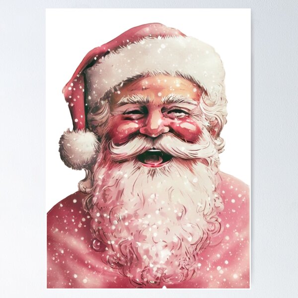 Item preview, 07 Retro Vintage Pink Santa Claus  designed and sold by printiesart.
