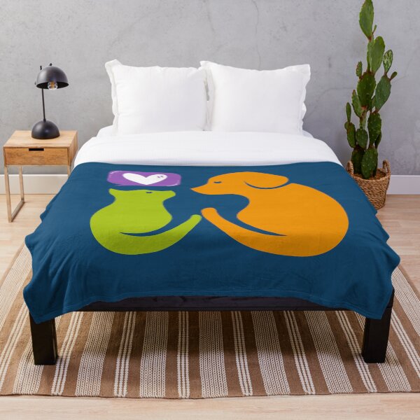 Item preview,  Orange Colour Dog and Green Colour Cat Look At Each Other. designed and sold by Vivian  Chan.