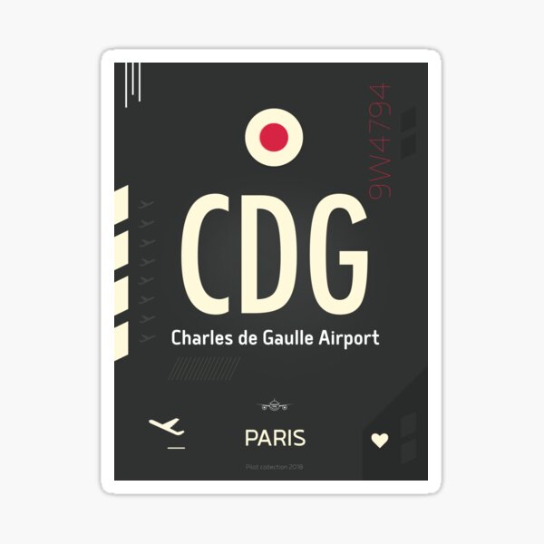 Item preview, CDG Charles de Gaulle Airport designed and sold by airportstickers K. G..
