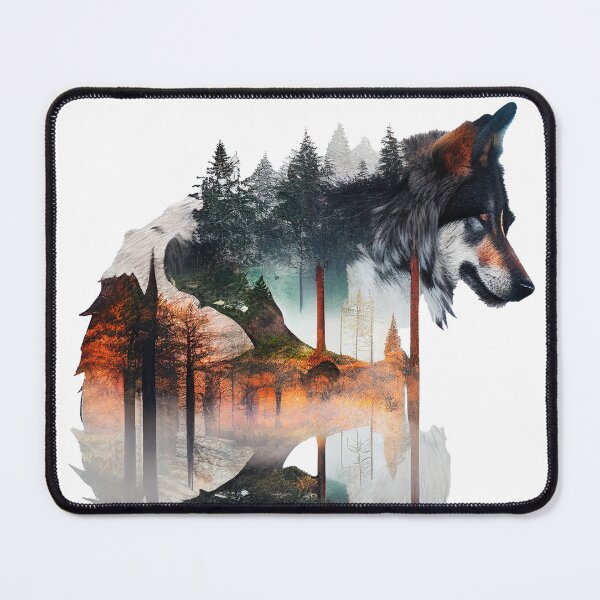 Item preview, Wolf wild double exposure designed and sold by DigitPrint.