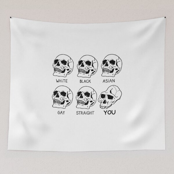 Item preview, skulls meme white black asian gay straight designed and sold by Trendingfy.