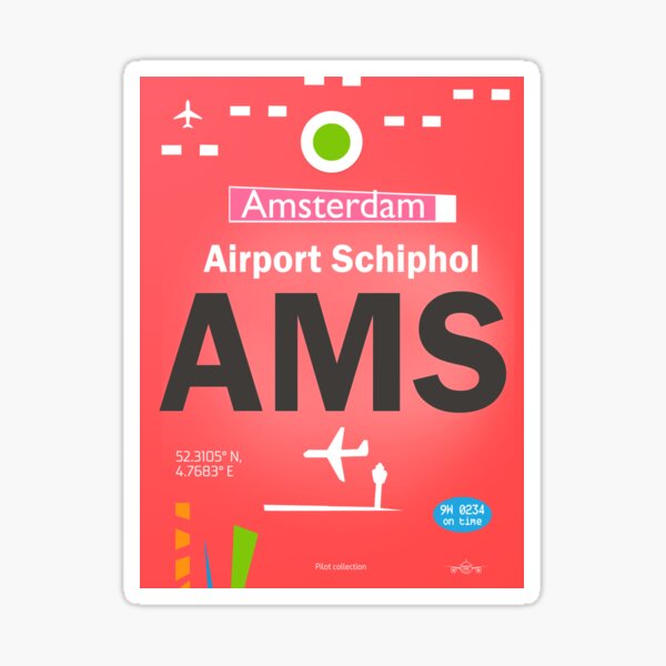 AMS Amsterdam Schiphol Airport Sticker