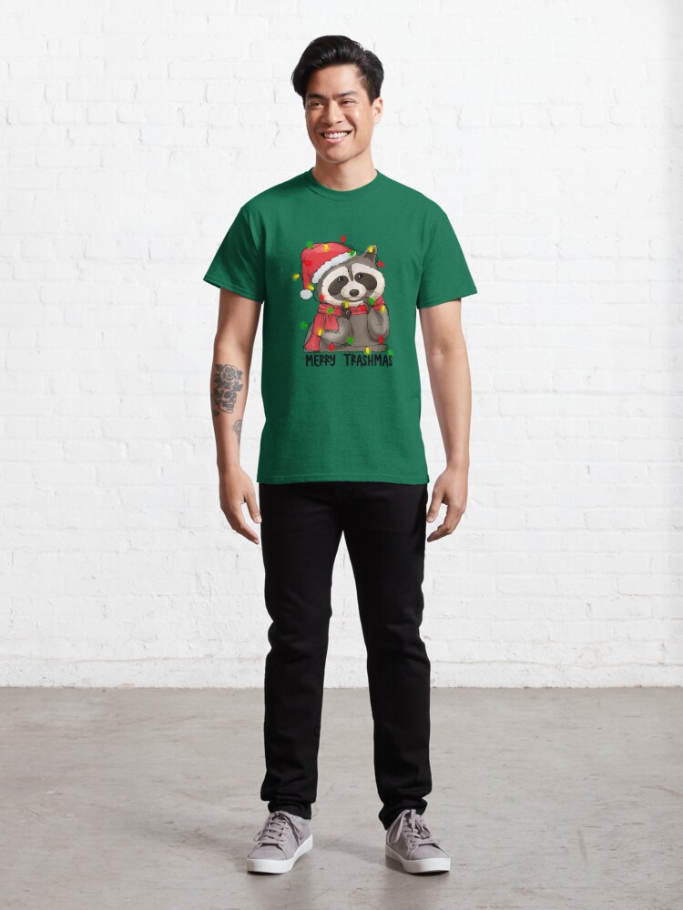 Discover Funny Merry Trashmas Christmas Raccoon Classic T-Shirt