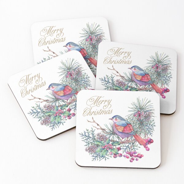 Item preview, Merry Christmas Pine Branch, Berries and Bird designed and sold by silviaol.