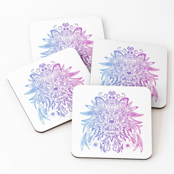 Item preview, Colorful Wolf Mandala 1 designed and sold by MMwolfdogden.