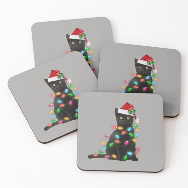 Item preview, Black Cat christmas light tshirt funny cat lover christmas designed and sold by Glitche-Shop.