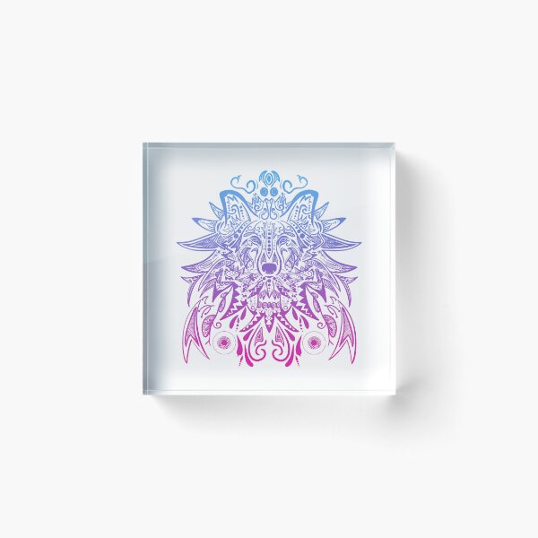 Item preview, Colorful Wolf Mandala 3 designed and sold by MMwolfdogden.