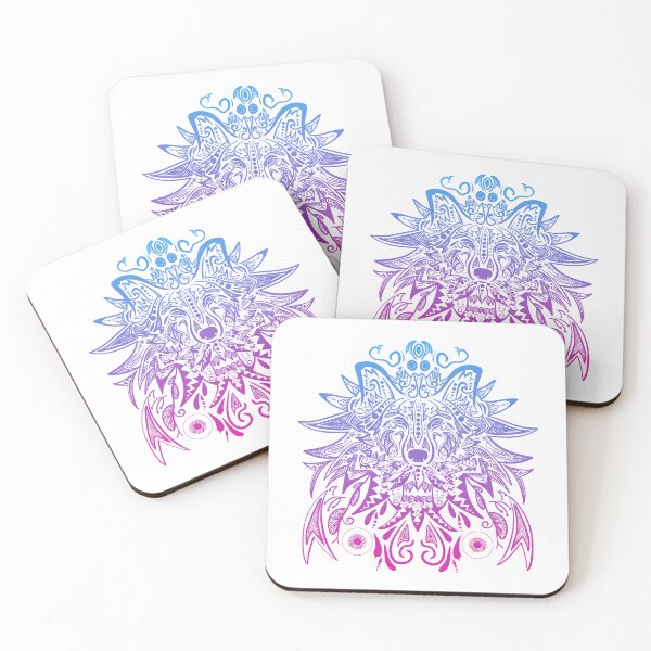 Item preview, Colorful Wolf Mandala 3 designed and sold by MMwolfdogden.