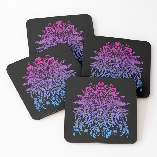 Item preview, Colorful Wolf Mandala 4 designed and sold by MMwolfdogden.
