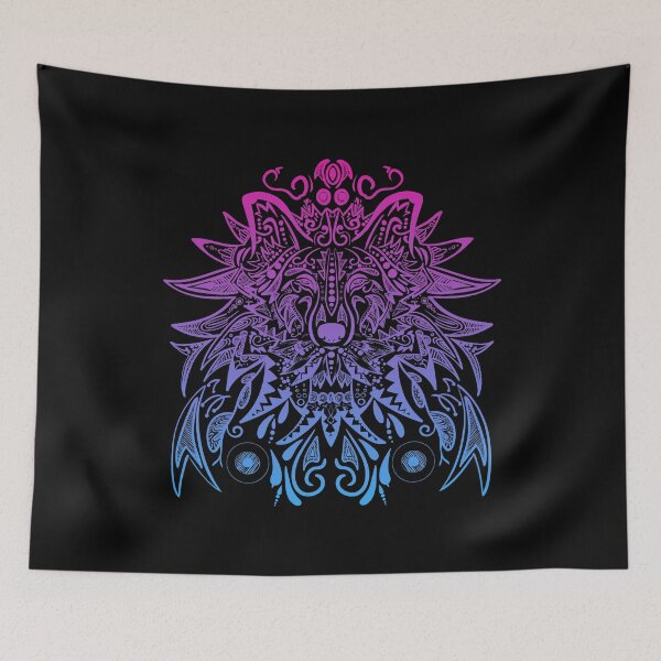 Item preview, Colorful Wolf Mandala 4 designed and sold by MMwolfdogden.