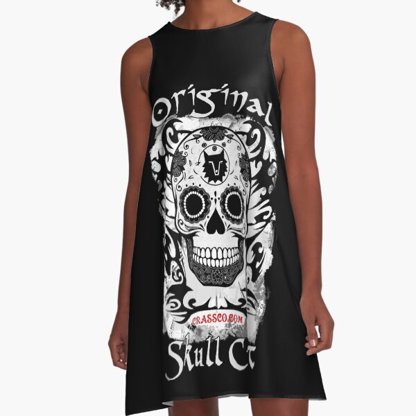 ORIGINAL SKULL CULT BW TRIBAL A-Linien Kleid