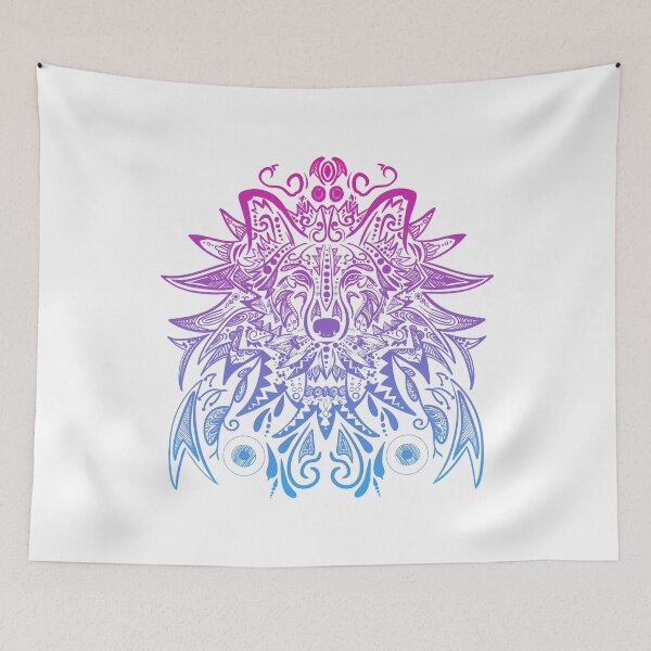 Item preview, Colorful Wolf Mandala 5 designed and sold by MMwolfdogden.