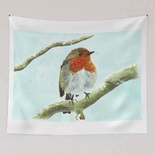 Item preview, Winter Robin Watercolour designed and sold by LPDesignsAndArt.