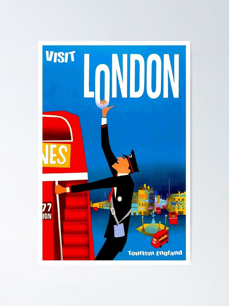 : Vintage London Travel  ad Reproduction poster Visit the Empire Wall art.