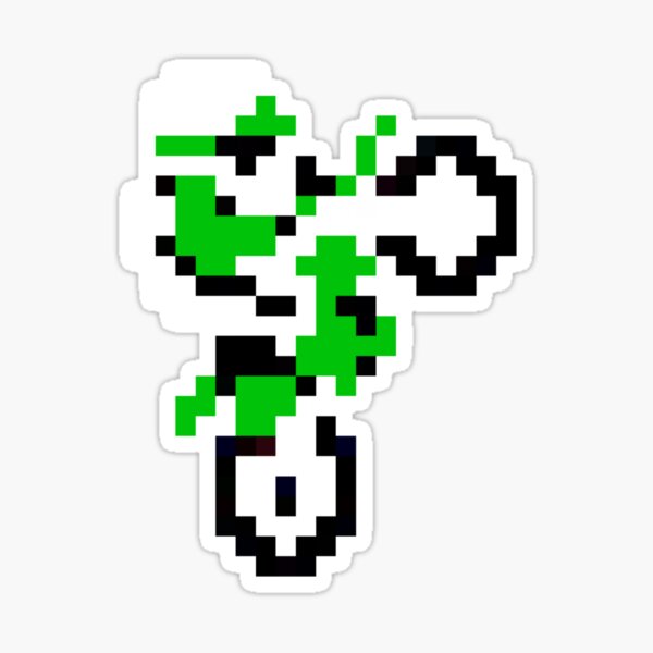 "Excite 80's Motorcycle Video Game Bike Green" Sticker for Sale by