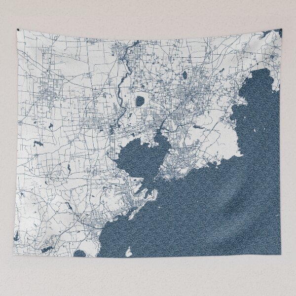 Item preview, Qingdao City Map of Shandong, China - Coastal designed and sold by deMAP.