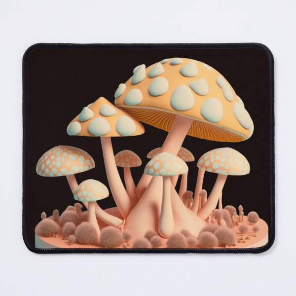 Item preview, Pastel Minimalistic Whimsical Magic Mushrooms - 3D designed and sold by The Oracle of Surrealism Sublime Consciousness.