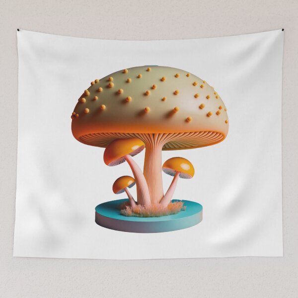 Item preview, Pastel Minimalistic Whimsical Magic Mushrooms - 3D designed and sold by The Oracle of Surrealism Sublime Consciousness.