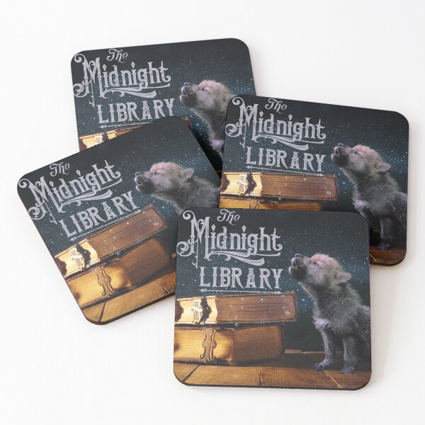 Item preview, Original Midnight Library Wolf Pup & Books (OUR IMAGE) designed and sold by The Midnight Market.