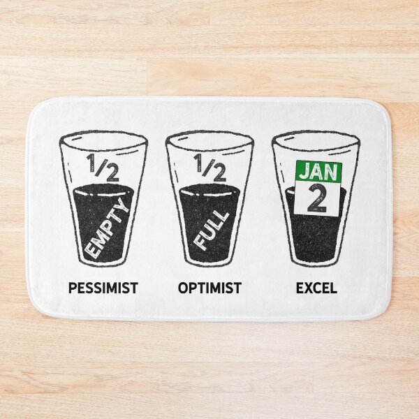 Item preview, glass half empty half full (excel) designed and sold by mystudiocreate.