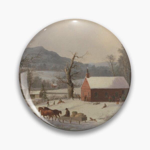 Item preview, Red School House by Durrie - Country Scene 1858  designed and sold by molamode.
