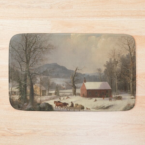 Item preview, Red School House by Durrie - Country Scene 1858  designed and sold by molamode.