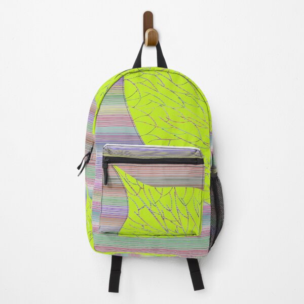 Item preview, green leaves with rainbow lines designed and sold by FIMIXI.