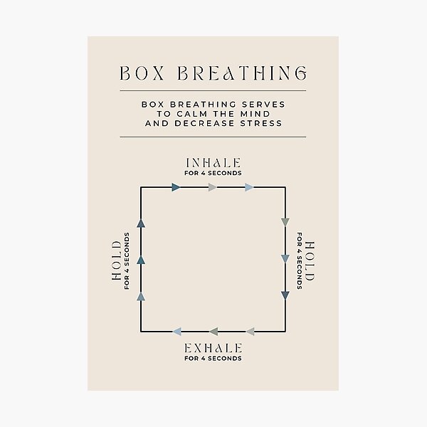 Item preview, Box Breathing | Ocean Blue on Sand | Grounding Breathing Techniques for Mindfulness and Anxiety Relief designed and sold by KindToYourMind.