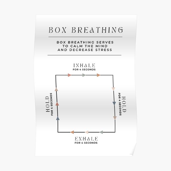 Box Breathing Earthy On White Grounding Breathing Techniques For