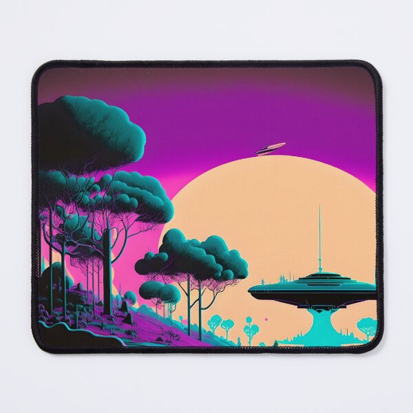 Item preview, Trippy world landscape Psychedelic Retro vibrant colours designed and sold by Akazox.