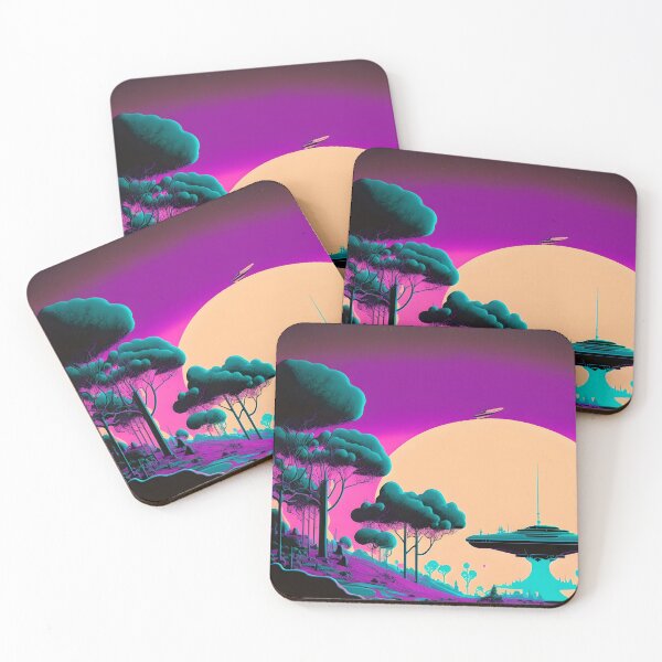Item preview, Trippy world landscape Psychedelic Retro vibrant colours designed and sold by Akazox.