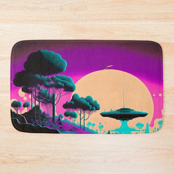 Item preview, Trippy world landscape Psychedelic Retro vibrant colours designed and sold by Akazox.