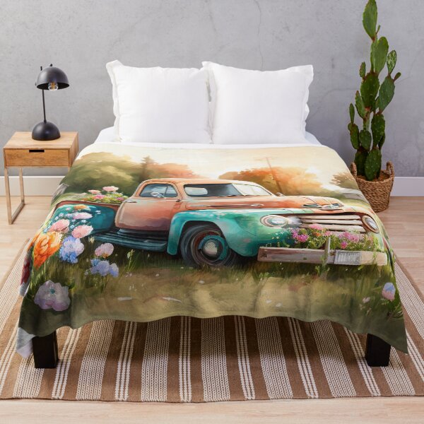 Item preview, Orange and turquoise Retro Vintage Truck designed and sold by cardinalhill.