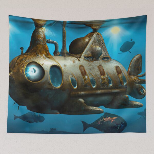 Item preview, Underwater Submarine Art (AI Generated)  designed and sold by QuotezArtist.