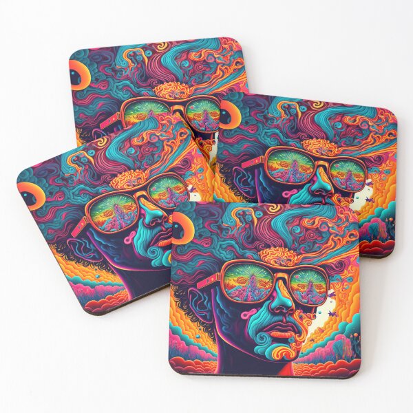 Item preview, Hippy Trippy world landscape Psychedelic Retro vibrant colours designed and sold by Akazox.
