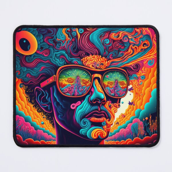 Item preview, Hippy Trippy world landscape Psychedelic Retro vibrant colours designed and sold by Akazox.