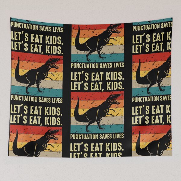Item preview, Lets Eat Kids Punctuation Saves Lives Dinosaur Grammar T Rex  designed and sold by WoodburyLake.