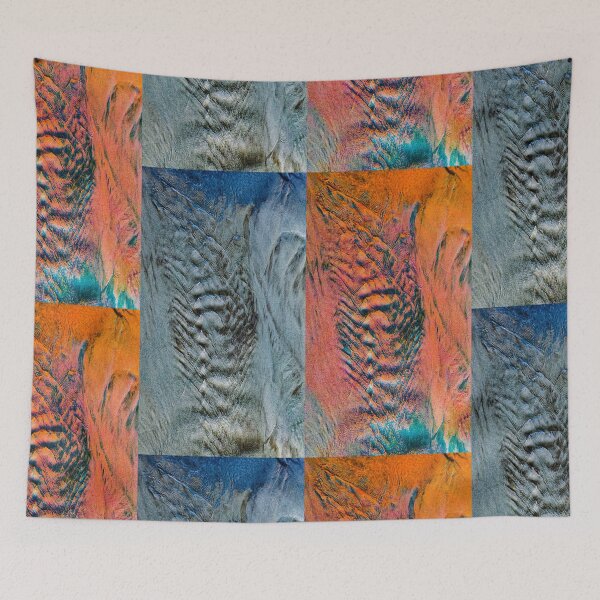 Item preview, Abstract tideway faces in blue red Diptych designed and sold by kall3bu.