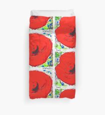 Red Poppy Flower Duvet Cover