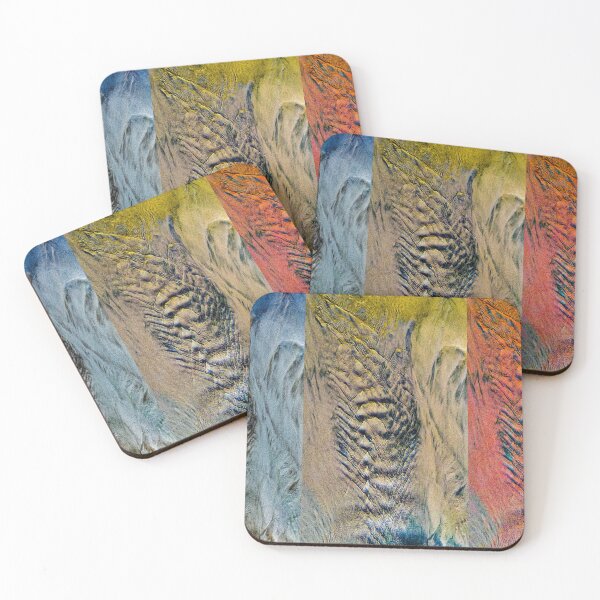 Item preview, Abstract tideway faces in blue yellow red Triptych designed and sold by kall3bu.