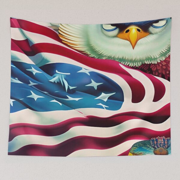 Item preview, American Flag - Red White and Blue with Bald Eagle Design Illustration  designed and sold by deniselynnimage.