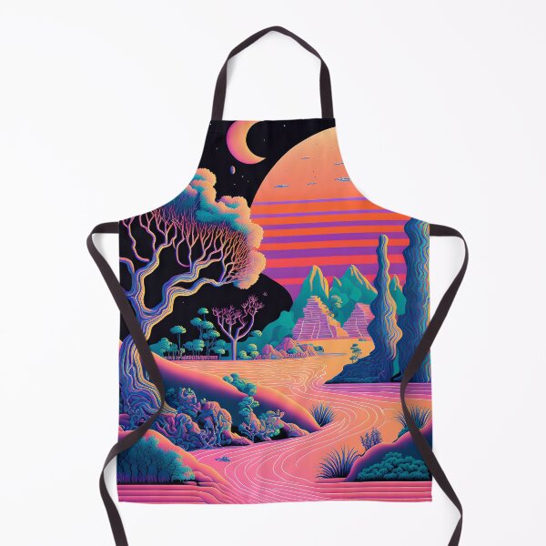 Item preview, Hippy style Trippy world landscape Psychedelic Retro vibrant colors designed and sold by Akazox.