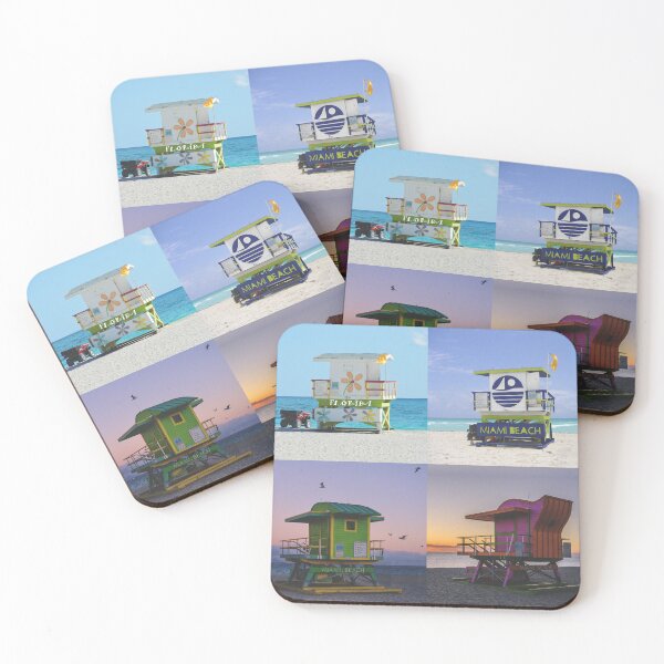 Item preview, Miami Beach, Florida - Iconic Lifeguard Towers - Sunset & Sunrise designed and sold by leemcnut.