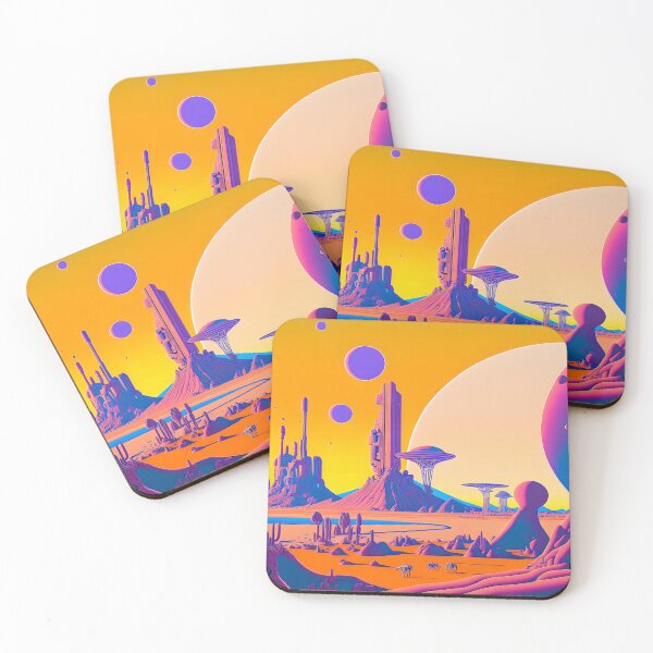 Item preview, Space city , Hippy style Trippy world landscape Psychedelic Retro vibrant colors designed and sold by Akazox.