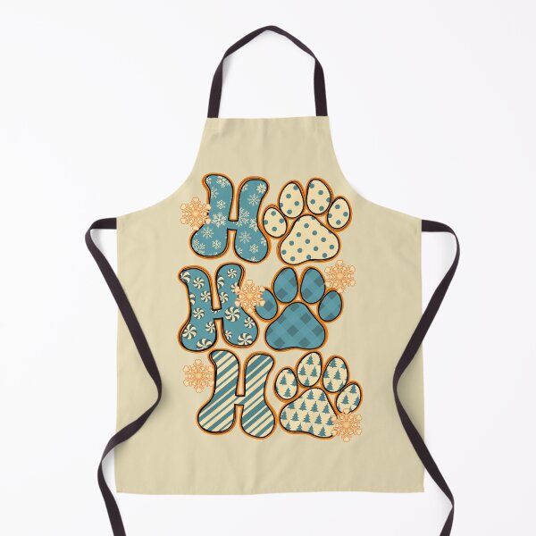 Item preview, Ho Ho Ho Happy Paws Prints on my Heart Vintage Blue and Brown (Dog and Cat Lover Holiday Classic) designed and sold by JoyOfHopeStore.