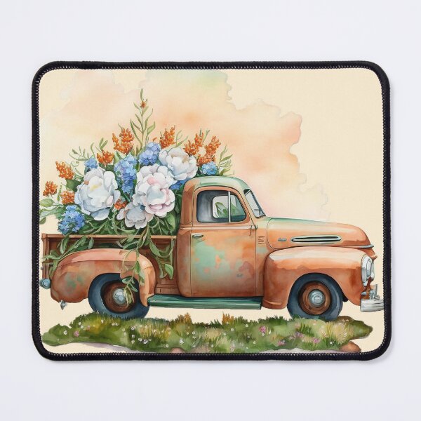 Item preview, Copper Retro Vintage Truck with Flowers designed and sold by cardinalhill.